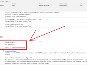 andamento processual MS ATS
